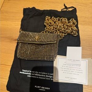 Kurt Geiger Gold and Black Mini Bag